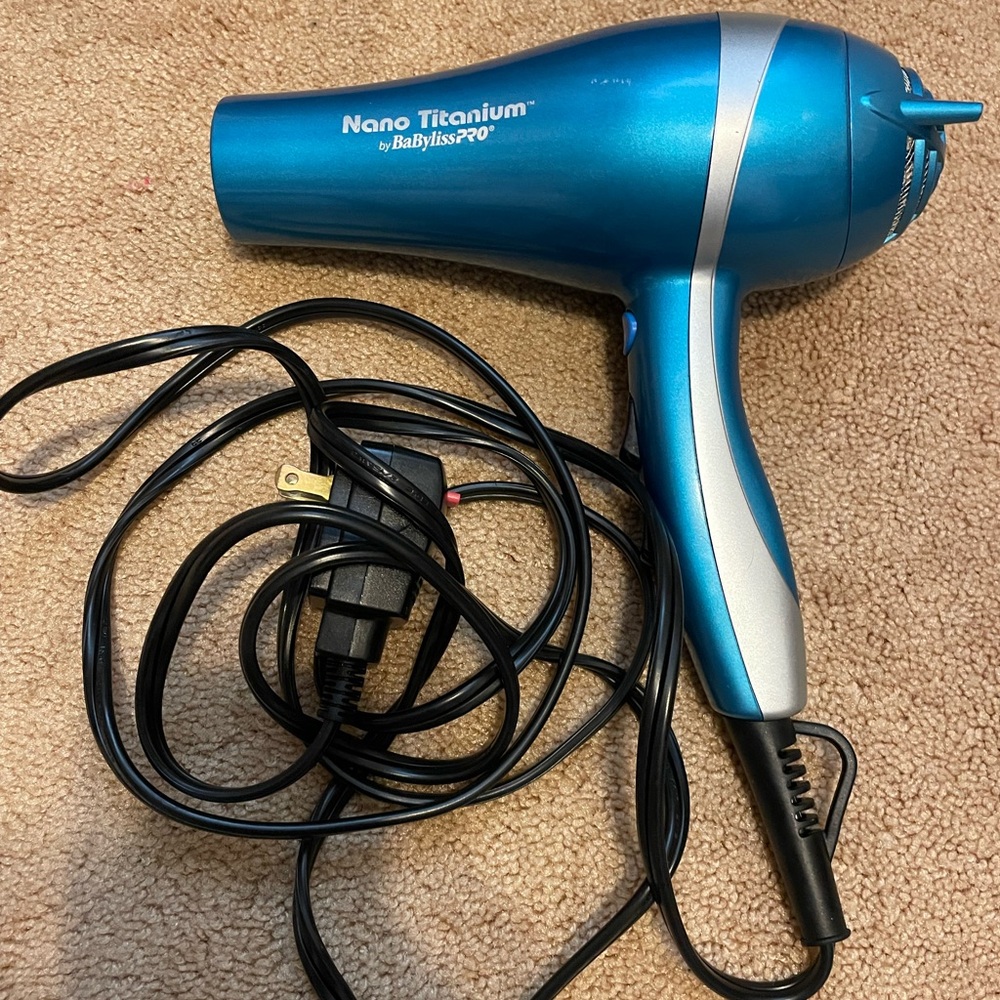 BaBylissPRO Nano Titanium Blue Hair Dryer lightly used